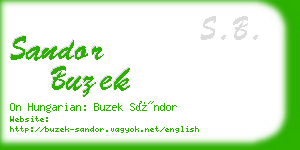 sandor buzek business card